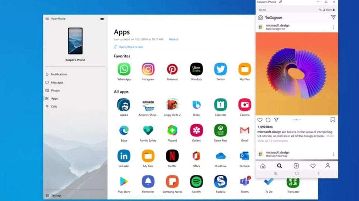 "Ваш телефон" для Windows 10 "Ваш телефон" для Windows 10
